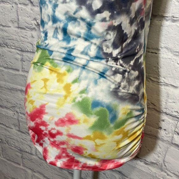WAREHOUSE One Tie Dye Side Ruched Tank Size Extra Small - Picture 8 of 12
